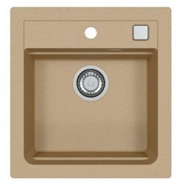 Мойка кухонная квадратная Alveus (Алвеус) Granital Atrox 20 Beige-G55 (1131988) с сифоном