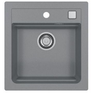 Мойка кухонная квадратная Alveus (Алвеус) Granital Atrox 20 Concrete-G81 (1131989) с сифоном