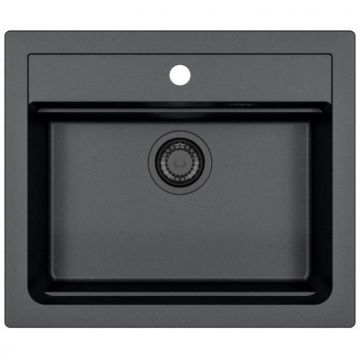 Мойка кухонная прямоугольная Alveus (Алвеус) Granital Atrox 30 Carbon-G91 Black edition (1148162) с сифоном 1148149 BL