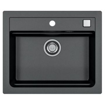 Мойка кухонная прямоугольная Alveus (Алвеус) Granital Atrox 30 Carbon-G91 (1131996) с сифоном