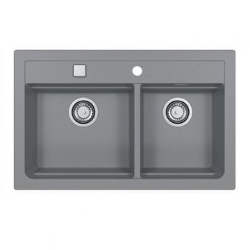 Мойка кухонная прямоугольная Alveus (Алвеус) Granital Atrox 50 Concrete-G81 (1132001) с сифоном