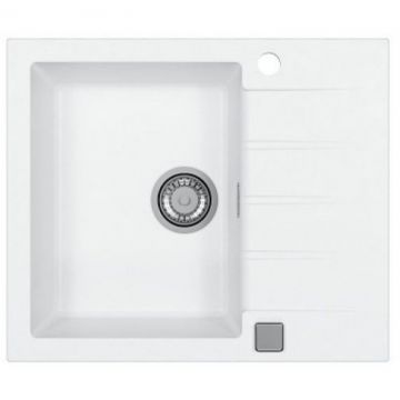 Мойка кухонная прямоугольная Alveus (Алвеус) Granital Cadit 10 Arctic-G11 (1132017) с сифоном