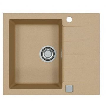 Мойка кухонная прямоугольная Alveus (Алвеус) Granital Cadit 10 Beige-G55 (1132019) с сифоном