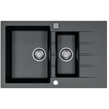 Мойка кухонная прямоугольная Alveus (Алвеус) Granital Cadit 70 Carbon-G91 (1131361) с сифоном