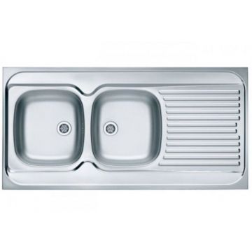 Мойка кухонная прямоугольная Alveus (Алвеус) Classic 100R Нержавеющая сталь Satin (1009085) с сифоном