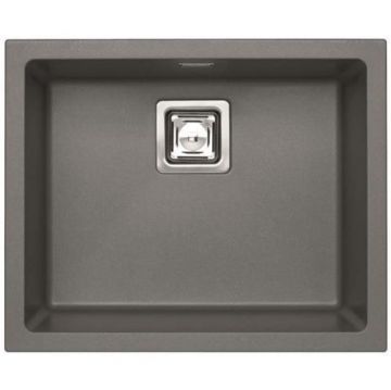 Мойка кухонная прямоугольная Alveus (Алвеус) Granital Plus Quadrix 50 Steel-G04M (1108037) с сифоном