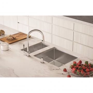 Мойка кухонная прямоугольная Alveus (Алвеус) Kombino 10 Нержавеющая сталь SAT (1100233) с сифоном