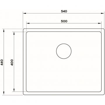 Мойка кухонная Ukinox из нержавейки  Techno, цвет: брашированная сталь, база: 40х50 см, арт. TEB500.400 -GT10P