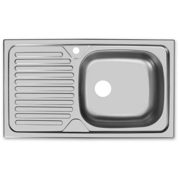 Мойка кухонная Ukinox из нержавейки  Классика, цвет: матовая сталь, база: 41.5х74 см, арт. CLM760.435 -GT5K 1R