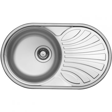 Мойка кухонная Ukinox (Юкинокс) из нержавейки Фаворит, цвет: матовая сталь, база: 45х74 см, арт. FAD760.470 --T6K 2L