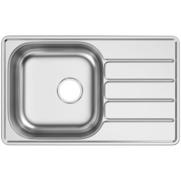 Мойка кухонная Домачи Равенна Ранд DGR 780*480 (6) L2TG 78x48, сталь, встраиваемая сверху, нержавеющая сталь, Domaci