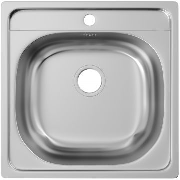 Мойка кухонная Домачи Равенна Ссик DCL 480*480 (6) TG 48x48, сталь, встраиваемая сверху, нержавеющая сталь, Domaci