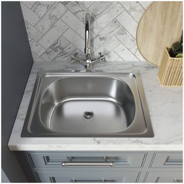 Мойка кухонная Домачи Равенна Ссик DCL 500*400 (5) 50x40, сталь, встраиваемая сверху, нержавеющая сталь, Domaci