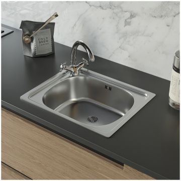 Мойка кухонная Домачи Равенна Ссик DCL 500*400 (6) 1T 50x40, сталь, встраиваемая сверху, нержавеющая сталь, Domaci