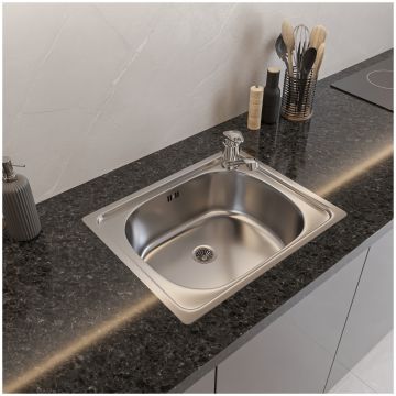 Мойка кухонная Домачи Равенна Ссик DCL 500*400 (6) 2T 50x40, сталь, встраиваемая сверху, нержавеющая сталь, Domaci