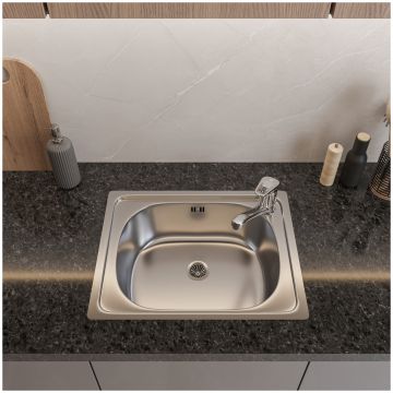 Мойка кухонная Домачи Равенна Ссик DCL 500*400 (6) 2T 50x40, сталь, встраиваемая сверху, нержавеющая сталь, Domaci
