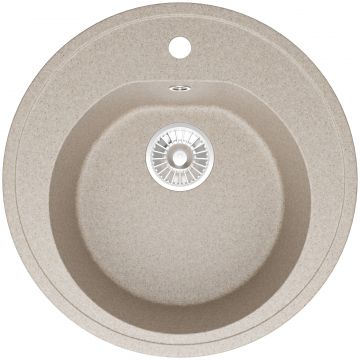 Мойка кухонная Домачи Болонья М-03-004 50x50, песочная, встраиваемая сверху, искусственный мрамор, Domaci