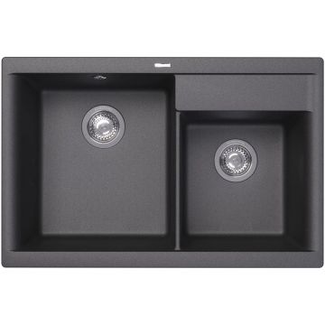 Мойка кухонная прямоугольная Флорентина (Florentina) Касси 780 Черная (20.230.E0780.102)