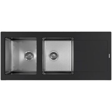 Мойка кухонная прямоугольная Флорентина (Florentina) Комби 1160 Антрацит (21.415.E1160.302)