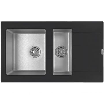 Мойка кухонная прямоугольная Флорентина (Florentina) Комби 860К Антрацит (21.410.D0860.302)