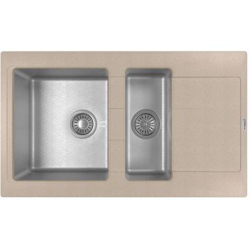 Мойка кухонная прямоугольная Флорентина (Florentina) Комби 860К Песочная (21.410.D0860.107)