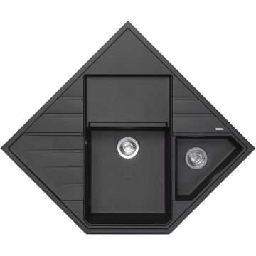 Мойка кухонная угловая Флорентина (Florentina) Бомбей Антрацит (20.375.J0900.302)