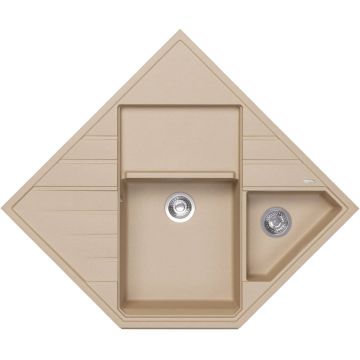 Мойка кухонная угловая Флорентина (Florentina) Бомбей Бежевая (20.375.J0900.104)
