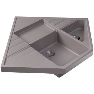 Мойка кухонная угловая Флорентина (Florentina) Бомбей Грей (20.375.J0900.305)