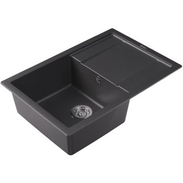 Мойка кухонная прямоугольная Флорентина (Florentina) Липси 760 Черная (20.160.D0760.102)