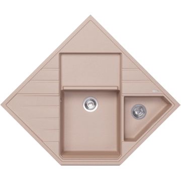 Мойка кухонная угловая Флорентина (Florentina) Бомбей Песочная (20.375.J0900.107)