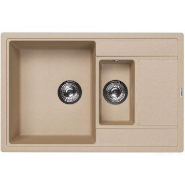 Мойка кухонная прямоугольная Флорентина (Florentina) Липси 780К Бежевая (20.250.D0780.104)