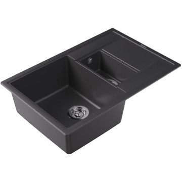 Мойка кухонная прямоугольная Флорентина (Florentina) Липси 780К Черная (20.250.D0780.102)