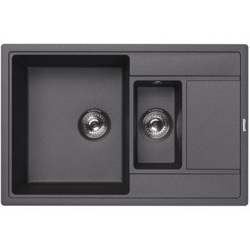 Мойка кухонная прямоугольная Флорентина (Florentina) Липси 780К Черная (20.250.D0780.102)