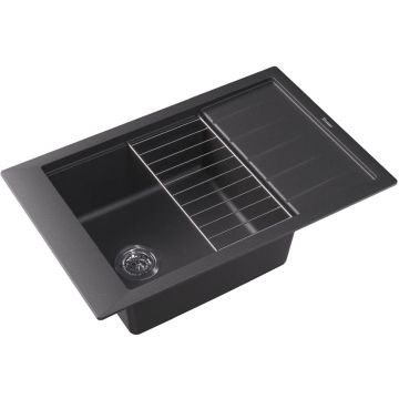 Мойка кухонная прямоугольная Флорентина (Florentina) Липси 780Р Черная (20.275.D0780.102)