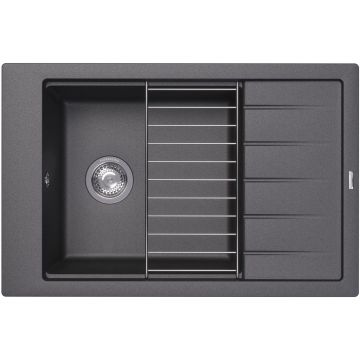 Мойка кухонная прямоугольная Флорентина (Florentina) Липси 780Р Черная (20.275.D0780.102)