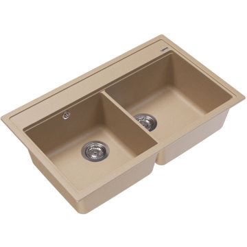 Мойка кухонная прямоугольная Флорентина (Florentina) Липси 820 Бежевая (20.370.E0820.104)