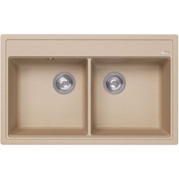 Мойка кухонная прямоугольная Флорентина (Florentina) Липси 820 Бежевая (20.370.E0820.104)