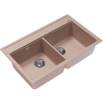 Мойка кухонная прямоугольная Флорентина (Florentina) Липси 820 Песочная (20.370.E0820.107)
