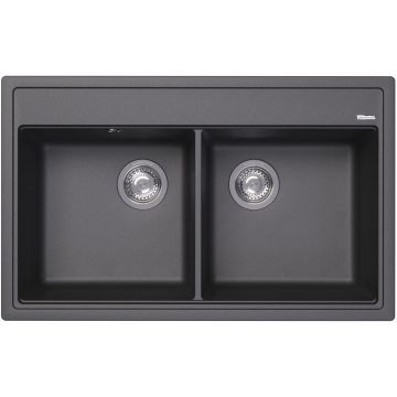 Мойка кухонная прямоугольная Флорентина (Florentina) Липси 820 Черная (20.370.E0820.102)