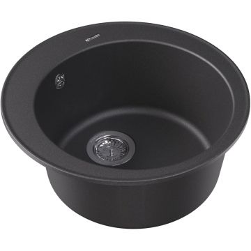 Мойка кухонная округлая Флорентина (Florentina) Никосия Черная (20.135.B0510.102)