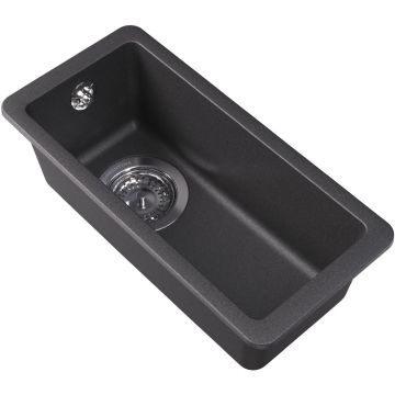 Чаша для мойки прямоугольная Флорентина (Florentina) Вега 160 Черная (22.300.00160.102)