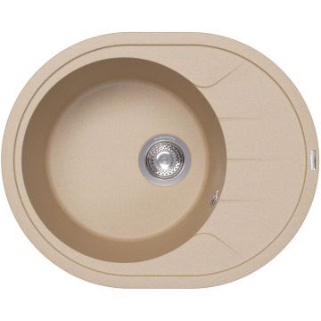 Мойка кухонная округлая Флорентина (Florentina) Родос 620 Бежевая (20.245.B0620.104)