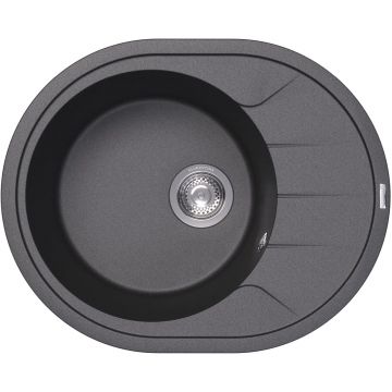 Мойка кухонная округлая Флорентина (Florentina) Родос 620 Черная (20.245.B0620.102)