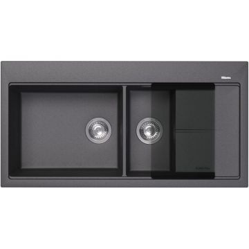 Мойка кухонная прямоугольная Флорентина (Florentina) Россана Черная (20.335.E1000.102)
