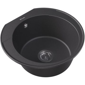Мойка кухонная округлая Флорентина (Florentina) Эльба Черная (20.145.C0555.102)