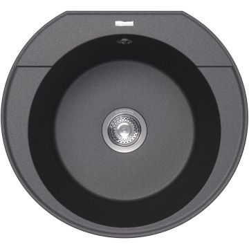 Мойка кухонная округлая Флорентина (Florentina) Эльба Черная (20.145.C0555.102)