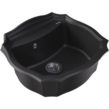 Мойка кухонная овальная Флорентина (Florentina) Эмилия 640 Антрацит (20.355.D0640.302)