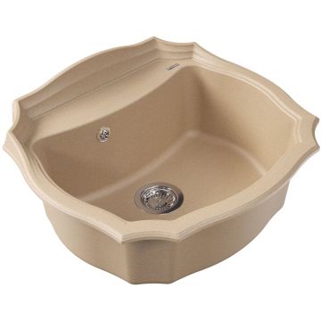 Мойка кухонная овальная Флорентина (Florentina) Эмилия 640 Бежевая (20.355.D0640.104)