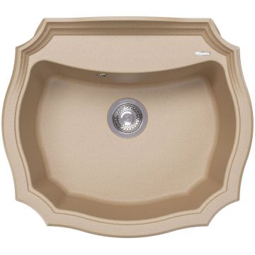 Мойка кухонная овальная Флорентина (Florentina) Эмилия 640 Бежевая (20.355.D0640.104)