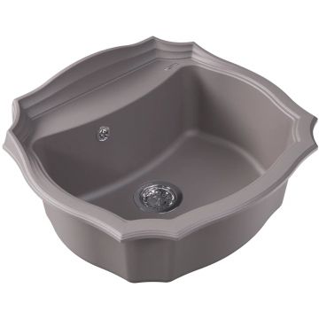 Мойка кухонная овальная Флорентина (Florentina) Эмилия 640 Грей (20.355.D0640.305)